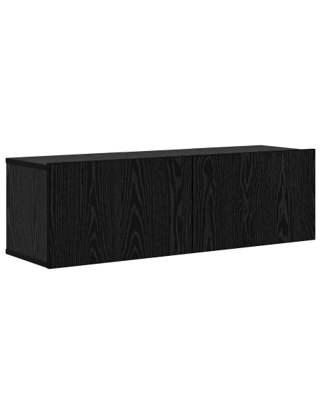 Set mobile TV con lo scaffale con archiviazione con porta 5 pcs Rovere Nero