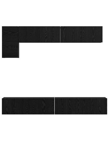 Set mobile TV 5 pcs Rovere Nero Legno multistrato