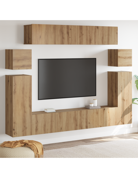 Set mobile TV 8 pcs Marrone 30.5 x 30 x 90 cm Legno multistrato