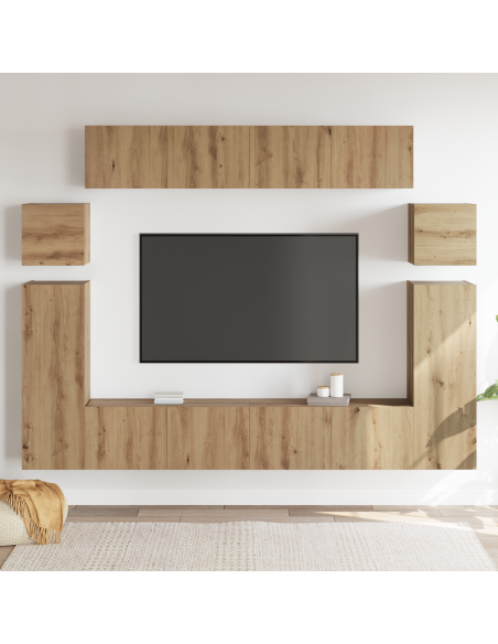 Set mobile TV 8 pcs Marrone 30.5 x 30 x 90 cm Legno multistrato