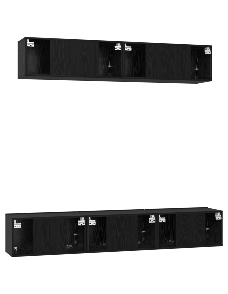 Set mobile TV 5 pcs Rovere Nero Legno multistrato