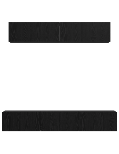 Set mobile TV 5 pcs Rovere Nero Legno multistrato 2