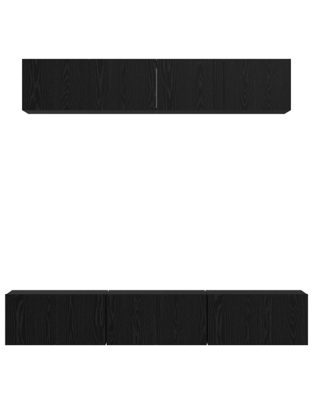 Set mobile TV 5 pcs Rovere Nero Legno multistrato