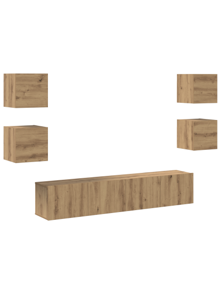 Set mobile TV 6 pcs Marrone 160 x 30 x 30 cm Legno multistrato