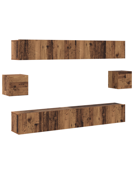 Set mobile TV 6 pcs Legno vecchio 100 x 30 x 30 cm legno
