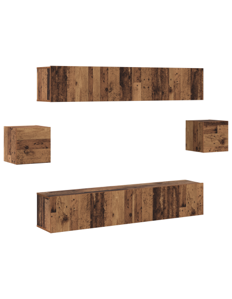 Set mobile TV 6 pcs Legno vecchio 80 x 30 x 30 cm legno