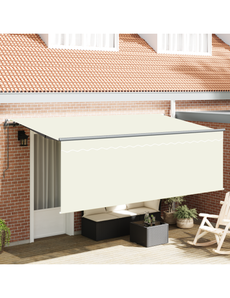Tenda Retrattile Crema 400 x 200 cm Poliestere e Alluminio