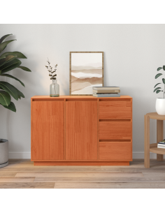 Credenza Rovere Marrone 111 x 34 x 75 cm Pino massello