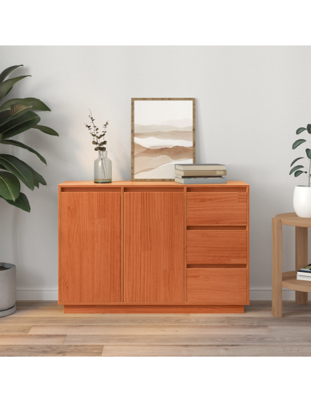 Credenza Rovere Marrone 111 x 34 x 75 cm Pino massello