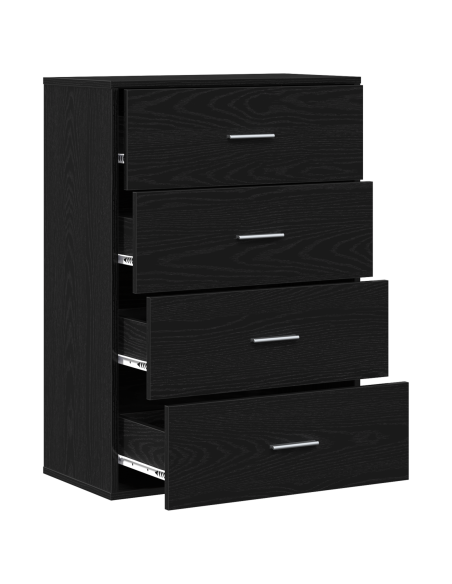 Credenza con cassetto Rovere nero 60 x 31 x 84 cm Truciolare