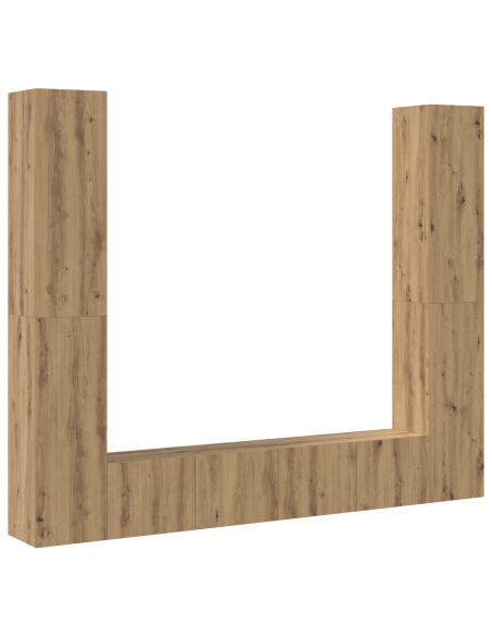 Set mobile TV 6 pcs Marrone 221 x 30 x 180 cm Legno multistrato