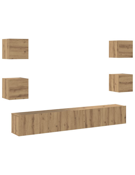 Set mobile TV 6 pcs Marrone 200 x 30 x 30 cm Truciolare