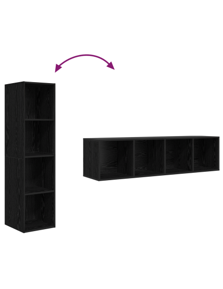 Set mobile TV 2 pcs Nero 37 x 37 x 142.5 cm Legno multistrato