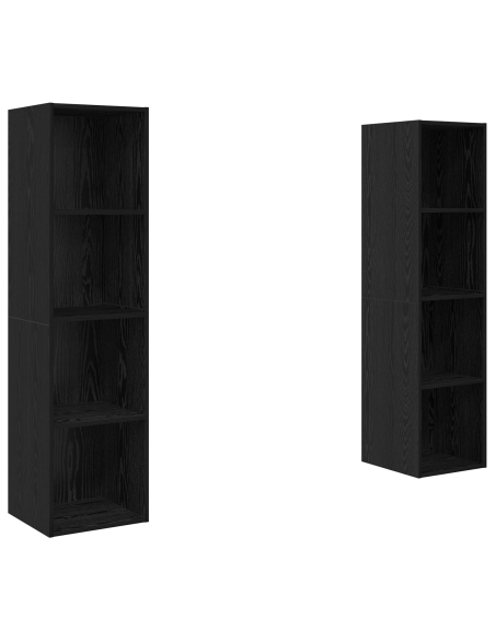 Set mobile TV 2 pcs Nero 37 x 37 x 142.5 cm Legno multistrato