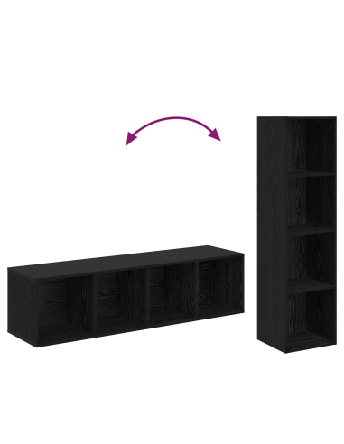 Set mobile TV 4 pcs Nero 37 x 37 x 142,5 cm Legno multistrato