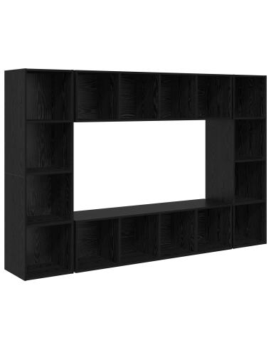 Set mobile TV 4 pcs Nero 37 x 37 x 142,5 cm Legno multistrato