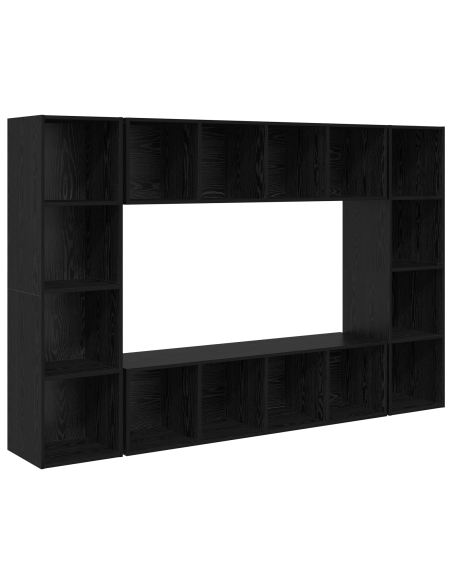 Set mobile TV 4 pcs Nero 37 x 37 x 142.5 cm Legno multistrato
