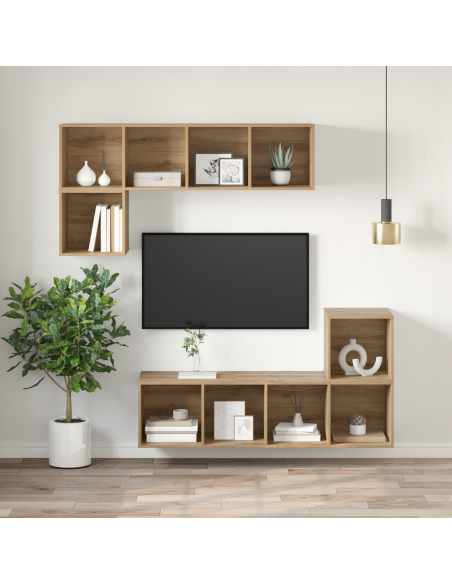 Mobile TV rovere artigianale 37 x 37 x 107 cm Legno multistrato