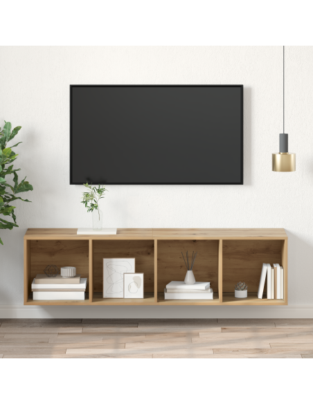 Mobile TV con lo scaffale rovere artigianale 37 x 37 x 142.5 cm
