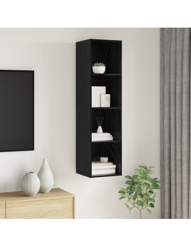 Set mobile TV Rovere Nero 37 x 37 x 142,5 cm Legno multistrato