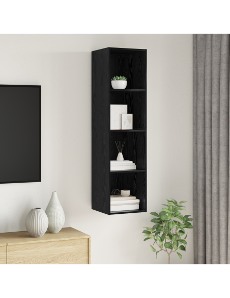 Set mobile TV Rovere Nero 37 x 37 x 142,5 cm Legno multistrato