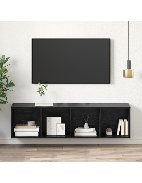 Mobile TV Rovere nero 37 x 37 x 142.5 cm Legno multistrato