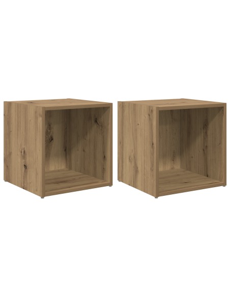Mobile TV 2 pcs Marrone 37 x 35 x 37 cm Legno multistrato