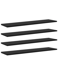 Scaffale 4 pcs Nero 80 x 20 x 1,5 cm Legno multistrato 2