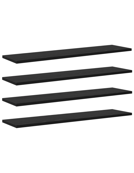 Scaffale 4 pcs Nero 80 x 20 x 1,5 cm Legno multistrato