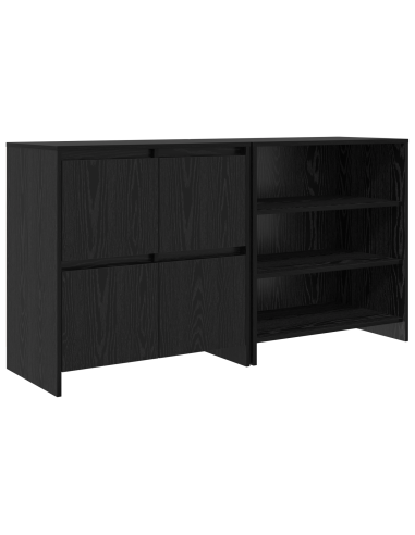 Credenza 2 pcs Rovere Nero 70 x 41 x 75 cm Legno multistrato