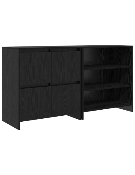 Credenza 2 pcs Rovere nero 70 x 41 x 75 cm Legno multistrato
