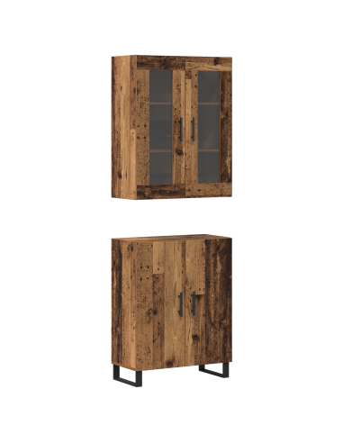 Credenza 2 pcs Legno vecchio Legno multistrato