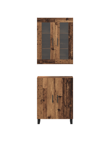 Credenza 2 pcs Legno vecchio Legno multistrato