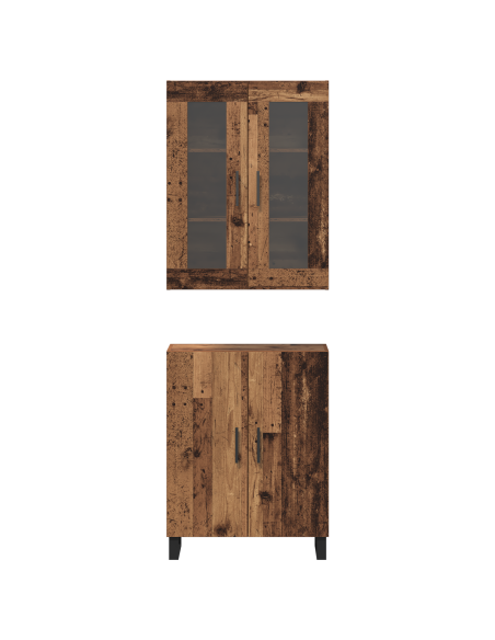 Credenza 2 pcs Legno vecchio Legno multistrato