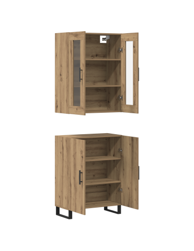 Credenza 2 pcs rovere artigianale Legno multistrato