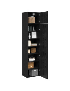 Credenza 3 pcs Rovere Nero 2