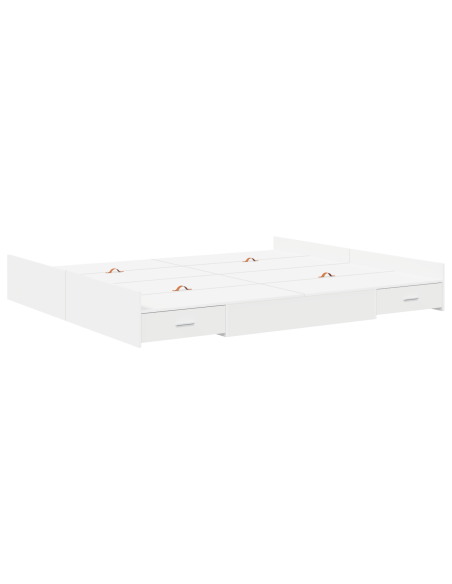 Struttura letto con contenitore Bianco 200 x 200 cm