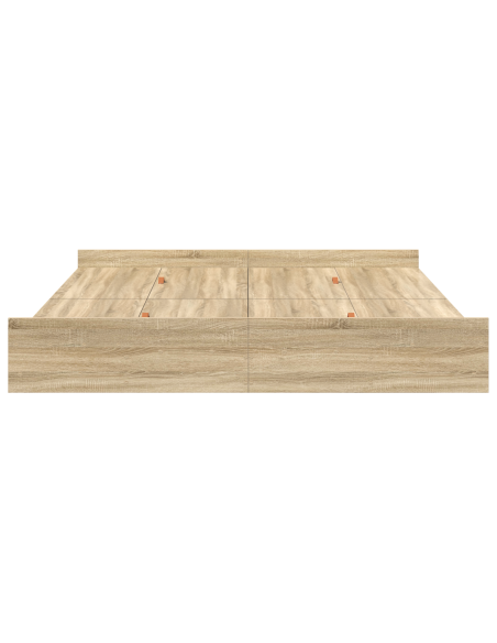 Struttura letto con contenitore rovere sonoma 200 x 200 cm