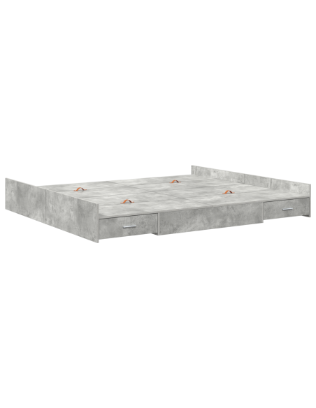 Struttura letto con contenitore Grigio cemento 200 x 200 cm