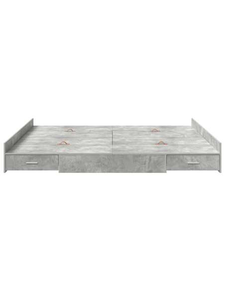 Struttura letto con contenitore Grigio cemento 200 x 200 cm