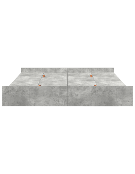 Struttura letto con contenitore Grigio cemento 200 x 200 cm