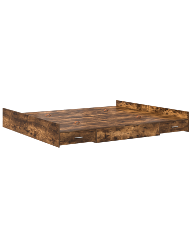 Struttura letto con contenitore Rovere fumé 200 x 200 cm