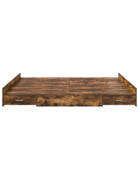 Struttura letto con contenitore Rovere fumo 200 x 200 cm