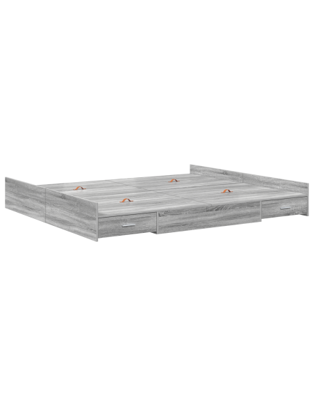 Struttura letto con contenitore Grigio sonoma 180 x 200 cm