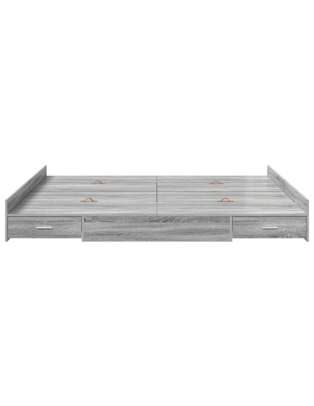 Struttura letto con contenitore Grigio sonoma 180 x 200 cm