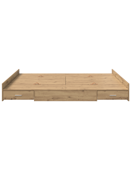 Struttura letto con contenitore rovere artigianale 180 x 200 cm