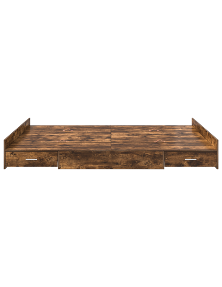 Struttura letto con contenitore Rovere fumo 160 x 200 cm