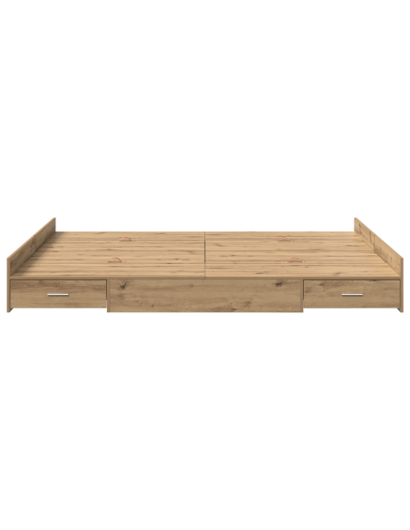 Struttura letto con contenitore rovere artigianale 160 x 200 cm