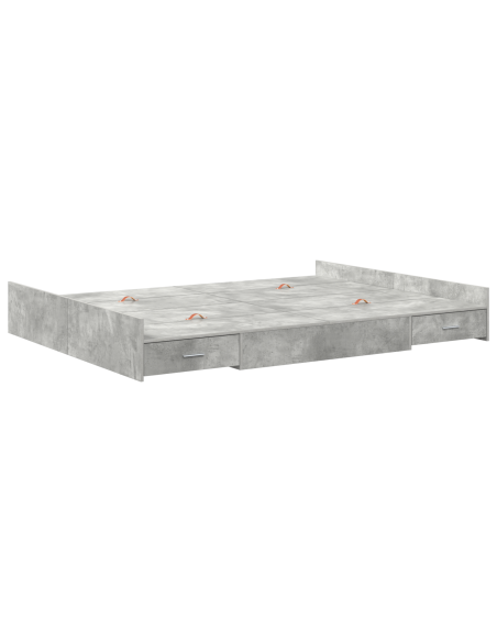 Struttura letto con contenitore Grigio cemento 150 x 200 cm