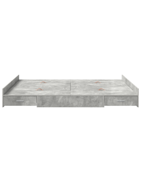 Struttura letto con contenitore Grigio cemento 150 x 200 cm